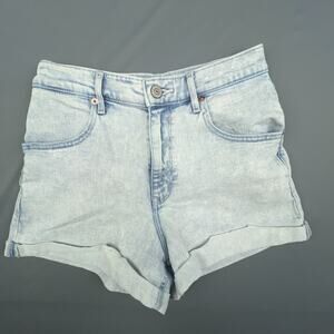 Express Super High Rise Shorts Light Wash Cuffed Mom Fit Vintage Look Sz 6